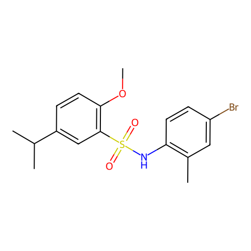 (4-Bromo-2-methylphenyl){[2-methoxy-5-(methylethyl)phenyl]sulfonyl}amine structure