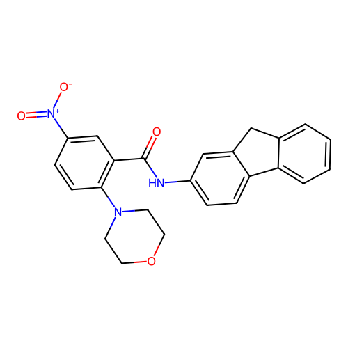 N-(9H-fluoren-2-yl)-2-morpholin-4-yl-5-nitrobenzamide structure