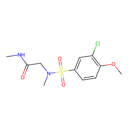 2-[(3-chloro-4-methoxyphenyl)sulfonyl-methylamino]-N-methylacetamide structure