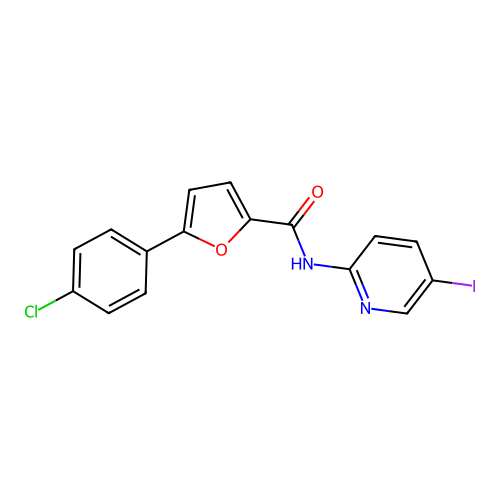 5-(4-chlorophenyl)-N-(5-iodo-2-pyridinyl)-2-furamide structure