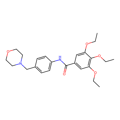 3,4,5-triethoxy-N-[4-(morpholin-4-ylmethyl)phenyl]benzamide structure