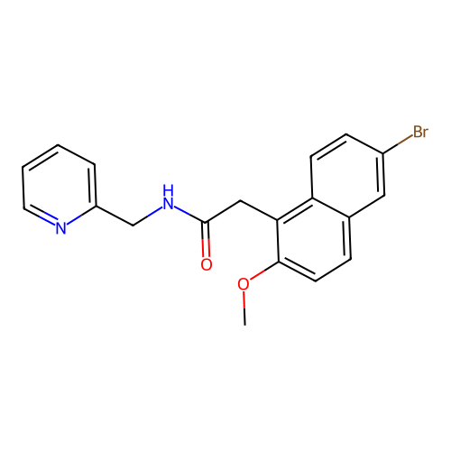 2-(6-bromo-2-methoxynaphthalen-1-yl)-N-(pyridin-2-ylmethyl)acetamide structure