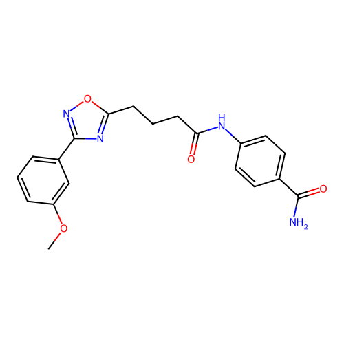 4-[4-[3-(3-Methoxyphenyl)-1,2,4-oxadiazol-5-yl]butanoylamino]benzamide structure