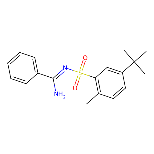 N'-(5-tert-butyl-2-methylphenyl)sulfonylbenzenecarboximidamide structure