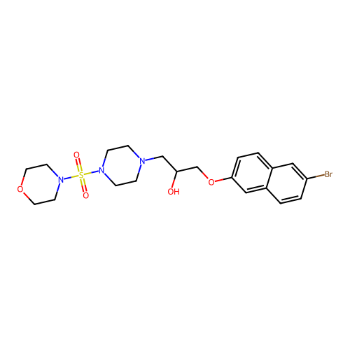 1-(6-bromonaphthalen-2-yl)oxy-3-(4-morpholin-4-ylsulfonylpiperazin-1-yl)propan-2-ol structure