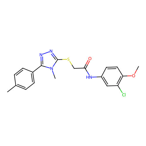 N-(3-chloro-4-methoxyphenyl)-2-[[4-methyl-5-(4-methylphenyl)-1,2,4-triazol-3-yl]sulfanyl]acetamide structure
