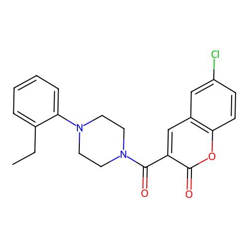 6-Chloro-3-[4-(2-ethylphenyl)piperazine-1-carbonyl]chromen-2-one structure