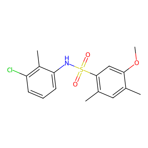 N-(3-chloro-2-methylphenyl)-5-methoxy-2,4-dimethylbenzenesulfonamide structure