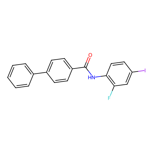 N-(2-fluoro-4-iodophenyl)biphenyl-4-carboxamide structure