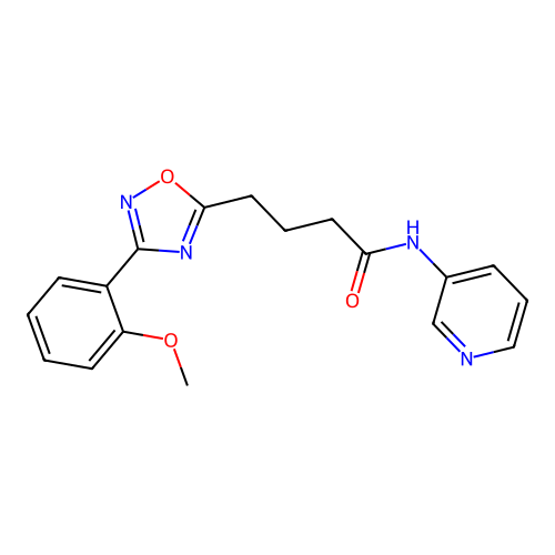 4-[3-(2-methoxyphenyl)-1,2,4-oxadiazol-5-yl]-N-pyridin-3-ylbutanamide structure