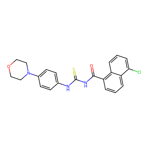 5-chloro-N-[(4-morpholin-4-ylphenyl)carbamothioyl]naphthalene-1-carboxamide structure