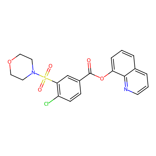 Quinolin-8-yl 4-chloro-3-(morpholinosulfonyl)benzoate structure