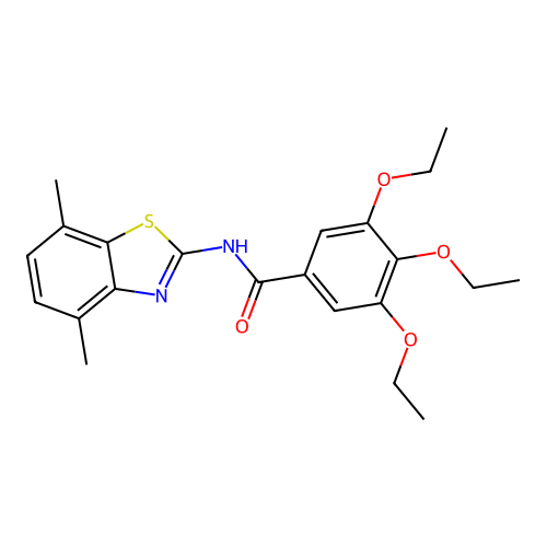 N-(4,7-dimethyl-1,3-benzothiazol-2-yl)-3,4,5-triethoxybenzamide structure