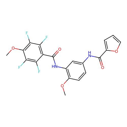 N-{4-methoxy-3-[(2,3,5,6-tetrafluoro-4-methoxybenzoyl)amino]phenyl}-2-furamide structure