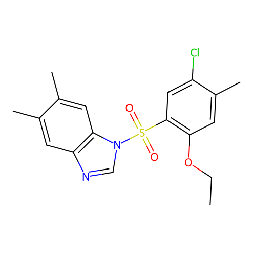 1-(5-chloro-2-ethoxy-4-methylbenzenesulfonyl)-5,6-dimethyl-1H-1,3-benzodiazole structure