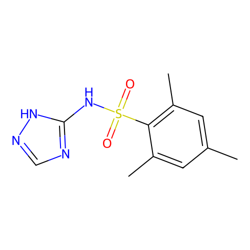 2,4,6-trimethyl-N-(1H-1,2,4-triazol-5-yl)benzenesulfonamide structure