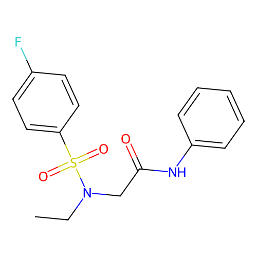2-[ethyl-(4-fluorophenyl)sulfonylamino]-N-phenylacetamide structure