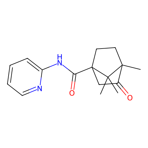 4,7,7-trimethyl-3-oxo-N-(pyridin-2-yl)bicyclo[2.2.1]heptane-1-carboxamide structure