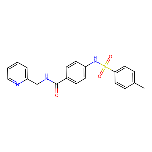 4-[(4-methylphenyl)sulfonylamino]-N-(pyridin-2-ylmethyl)benzamide structure