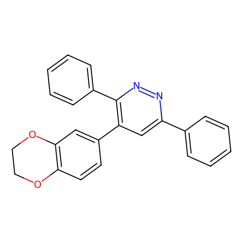 4-(2,3-Dihydro-1,4-benzodioxin-6-yl)-3,6-diphenylpyridazine structure
