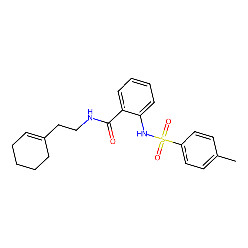N-[2-(cyclohexen-1-yl)ethyl]-2-[(4-methylphenyl)sulfonylamino]benzamide structure
