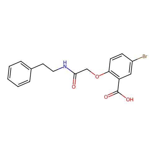 5-Bromo-2-{2-oxo-2-[(2-phenylethyl)amino]ethoxy}benzoic acid structure