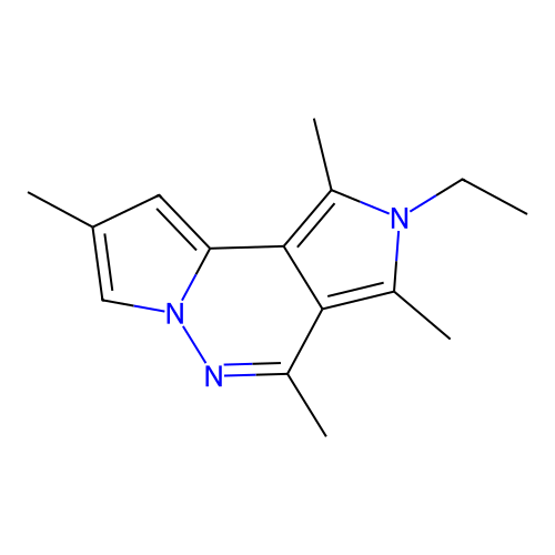 2-ethyl-1,3,4,8-tetramethyl-2H-dipyrrolo[1,2-b:3',4'-d]pyridazine structure