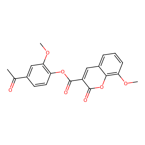 4-acetyl-2-methoxyphenyl 8-methoxy-2-oxo-2H-chromene-3-carboxylate structure