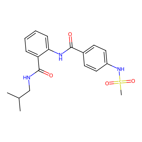 2-[[4-(methanesulfonamido)benzoyl]amino]-N-(2-methylpropyl)benzamide structure