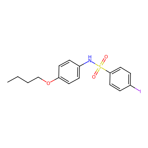 N-(4-butoxyphenyl)-4-iodobenzene-1-sulfonamide structure