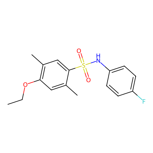 4-ethoxy-N-(4-fluorophenyl)-2,5-dimethylbenzenesulfonamide structure