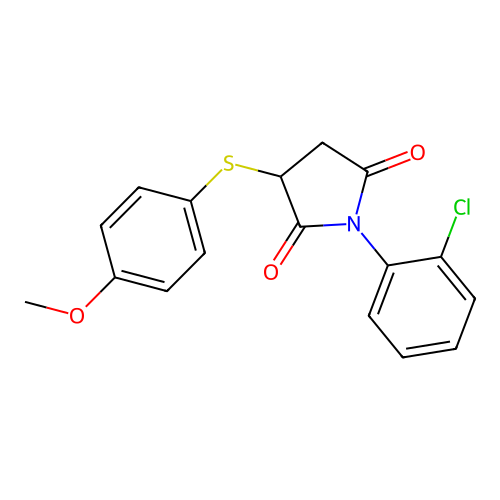 1-(2-Chlorophenyl)-3-[(4-methoxyphenyl)sulfanyl]pyrrolidine-2,5-dione structure