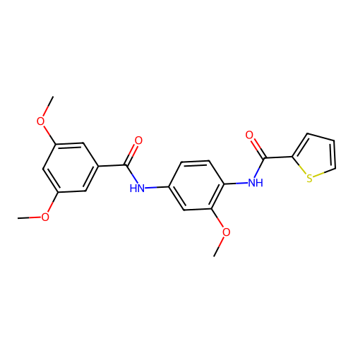 N-[4-[(3,5-dimethoxybenzoyl)amino]-2-methoxyphenyl]thiophene-2-carboxamide structure