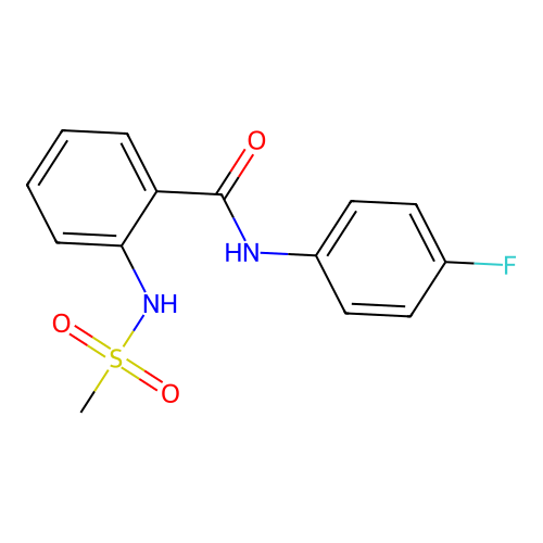 N-(4-fluorophenyl)-2-(methanesulfonamido)benzamide structure