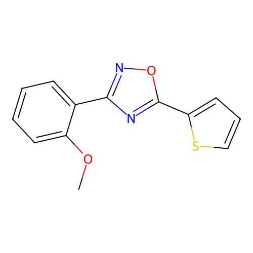 3-(2-Methoxyphenyl)-5-thiophen-2-yl-1,2,4-oxadiazole structure