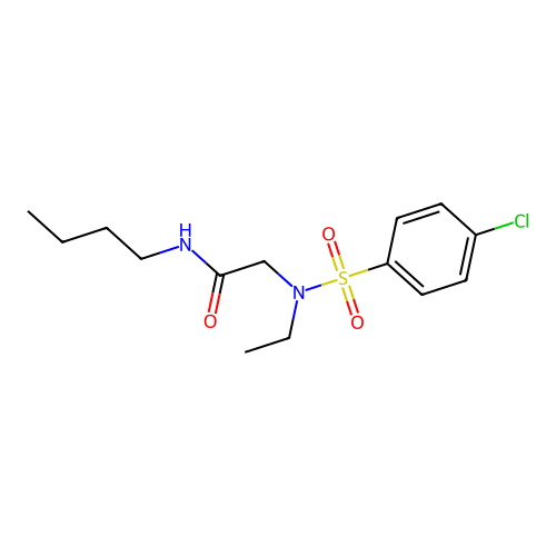 N-butyl-2-[(4-chlorophenyl)sulfonyl-ethylamino]acetamide structure