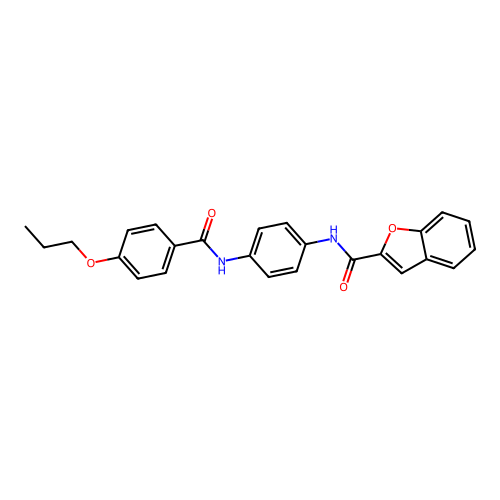 N-{4-[(4-propoxybenzoyl)amino]phenyl}-1-benzofuran-2-carboxamide structure