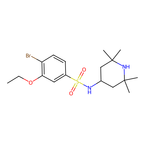 4-bromo-3-ethoxy-N-(2,2,6,6-tetramethylpiperidin-4-yl)benzenesulfonamide structure