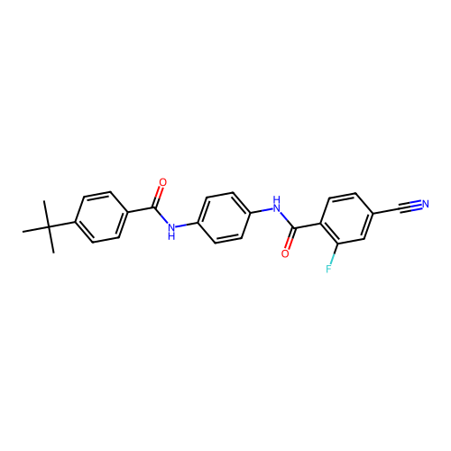 N-[4-[(4-tert-butylbenzoyl)amino]phenyl]-4-cyano-2-fluorobenzamide structure