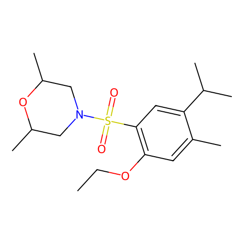 4-[(2-Ethoxy-5-isopropyl-4-methylphenyl)sulfonyl]-2,6-dimethylmorpholine structure