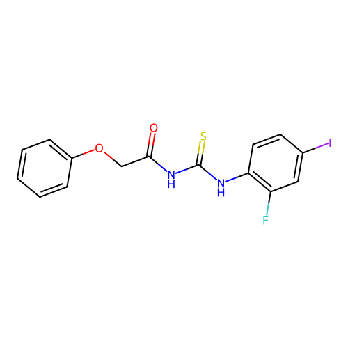 N-[(2-fluoro-4-iodophenyl)carbamothioyl]-2-phenoxyacetamide structure