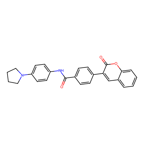 4-(2-oxochromen-3-yl)-N-(4-pyrrolidin-1-ylphenyl)benzamide structure