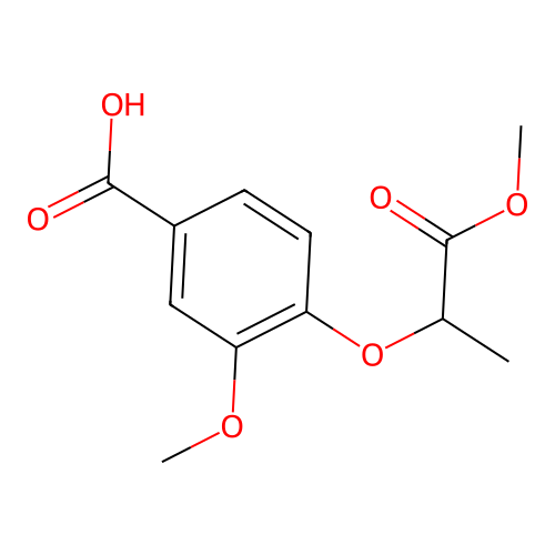3-Methoxy-4-(2-methoxy-1-methyl-2-oxoethoxy)benzoic acid structure