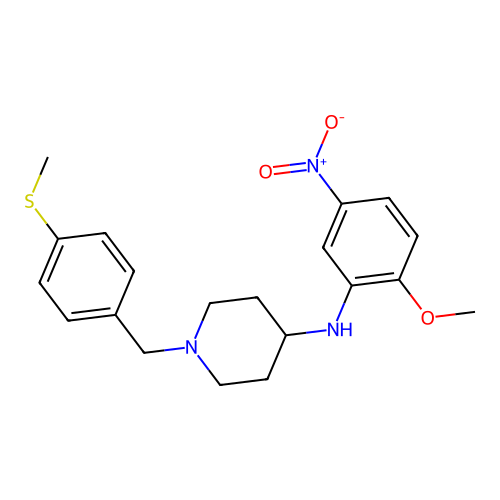 N-(2-methoxy-5-nitrophenyl)-1-[4-(methylsulfanyl)benzyl]piperidin-4-amine structure