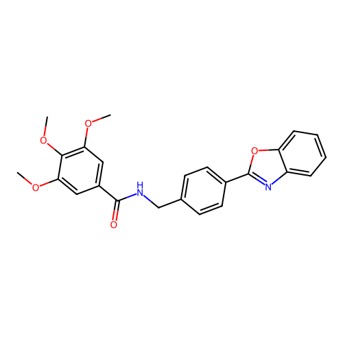 N-[4-(1,3-benzoxazol-2-yl)benzyl]-3,4,5-trimethoxybenzamide structure