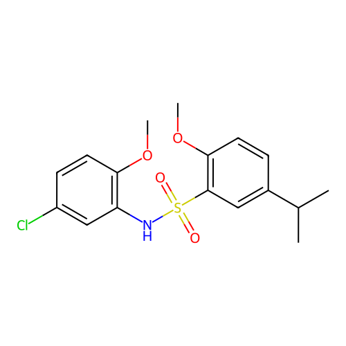 (5-Chloro-2-methoxyphenyl){[2-methoxy-5-(methylethyl)phenyl]sulfonyl}amine structure