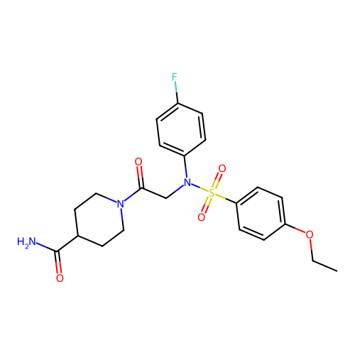 1-[2-(N-(4-ethoxyphenyl)sulfonyl-4-fluoroanilino)acetyl]piperidine-4-carboxamide structure