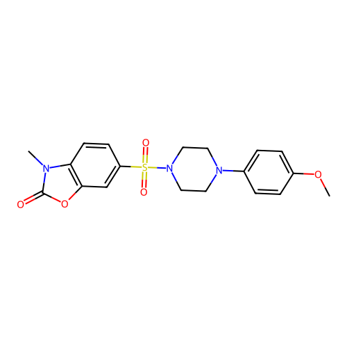 6-[4-(4-Methoxyphenyl)piperazin-1-yl]sulfonyl-3-methyl-1,3-benzoxazol-2-one structure