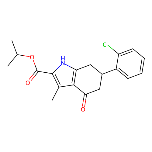 propan-2-yl 6-(2-chlorophenyl)-3-methyl-4-oxo-4,5,6,7-tetrahydro-1H-indole-2-carboxylate structure