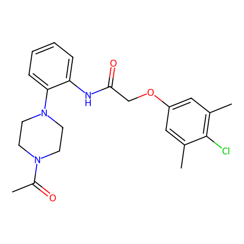 N-[2-(4-acetylpiperazin-1-yl)phenyl]-2-(4-chloro-3,5-dimethylphenoxy)acetamide structure